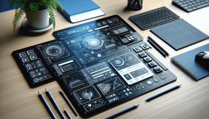 Best Tools for Creating Hosting Landing Pages: User-friendly interface with drag-and-drop tools for easy landing page design, featuring a clean layout and intuitive icons.