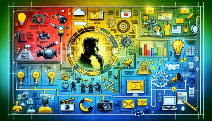 Infographic showing steps to create high-ROI YouTube ads, from planning to clear call-to-action.